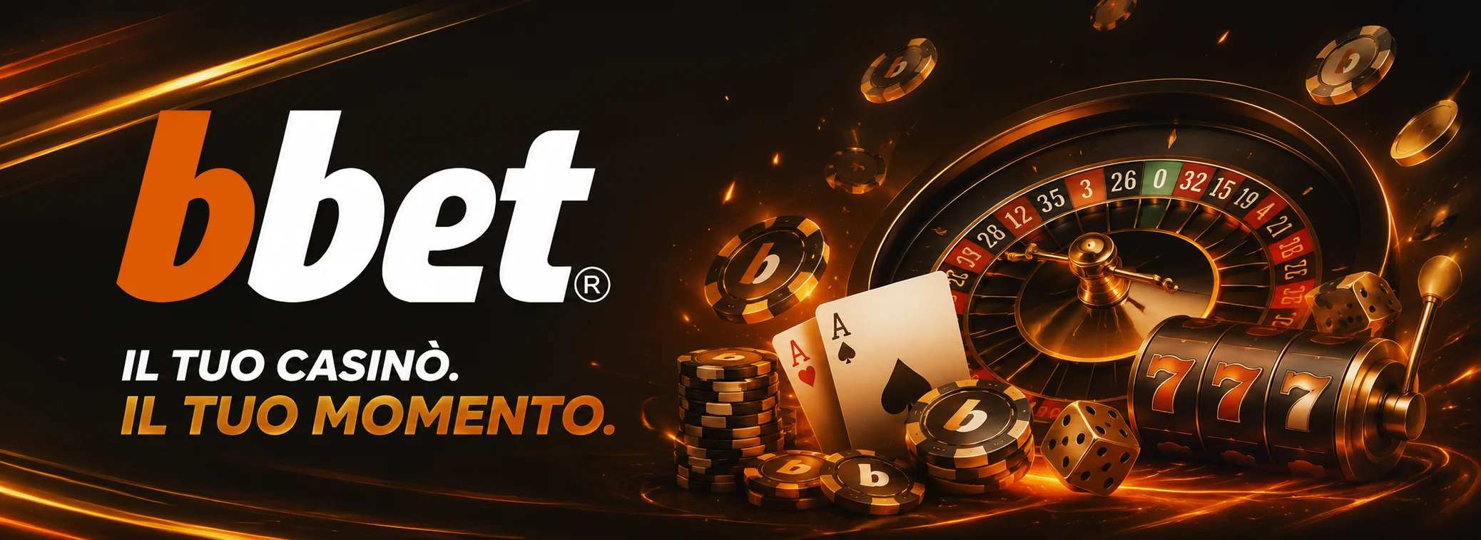 Banner Bbet Casino con la scala dei giri gratis da 50 a 200